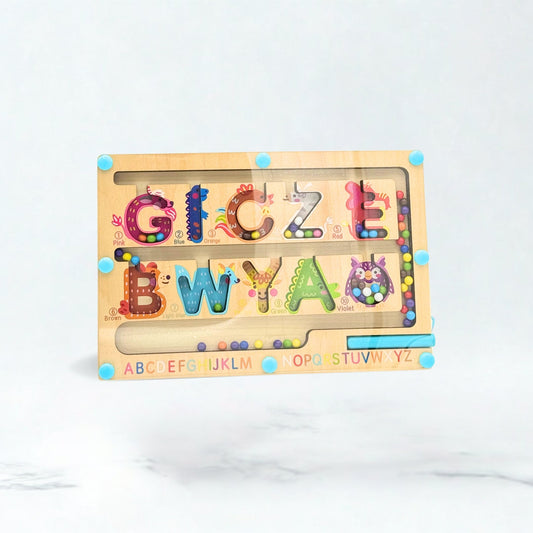 Magnetic Beads Wooden Maze with Pen