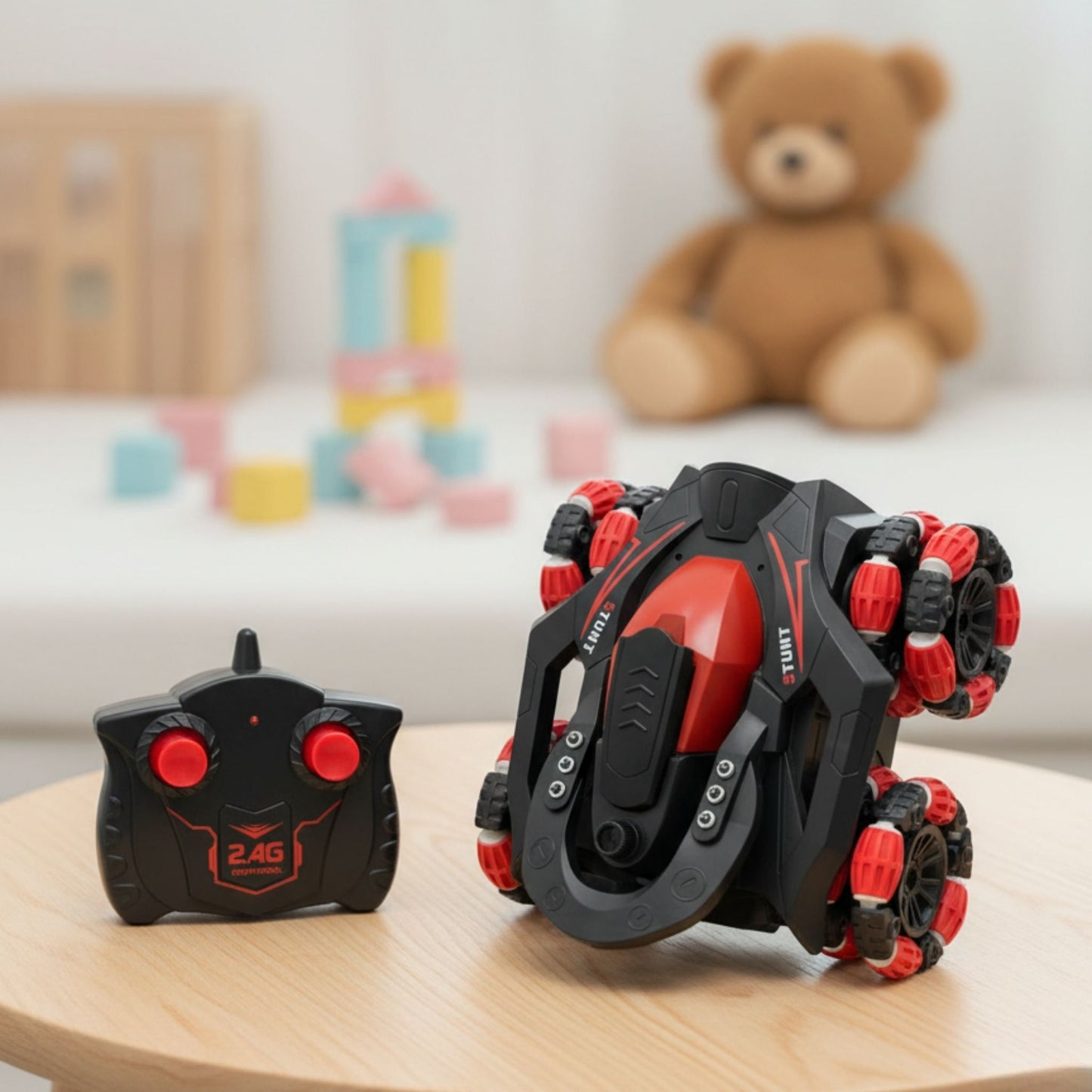 8-Wheel RC Stunt Car – 360° Stunt Car with LED Lights