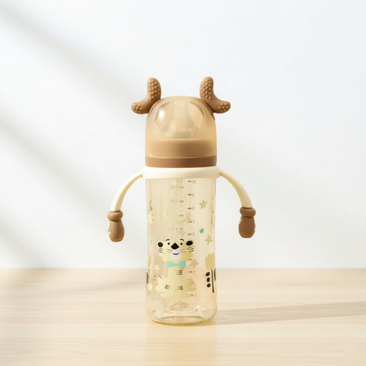 Yes Wide Neck Baby Plastic Feeder Brown 300ml/10oz