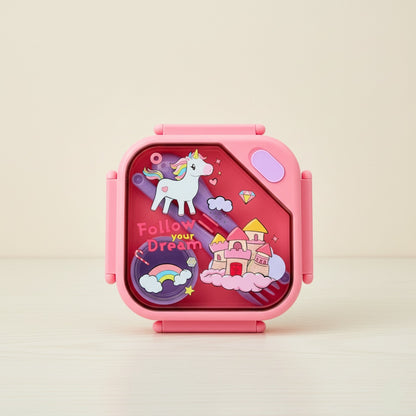 Baby Unicorn Plastic Lunch Box - Pink