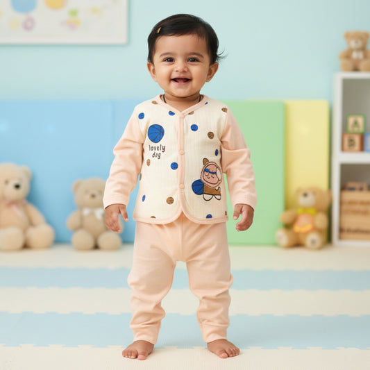 Lovely Dog Breathable Cotton Suit 2pc (6-12M)