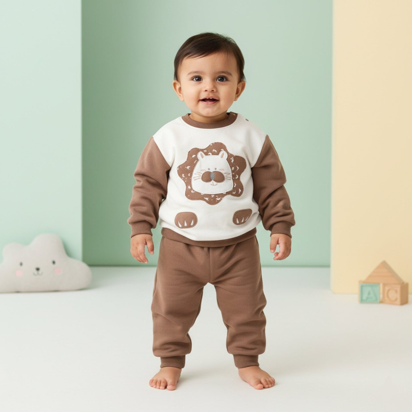 Pawfect Lion Baby Outfit 2pc Brown (12M-4Y)