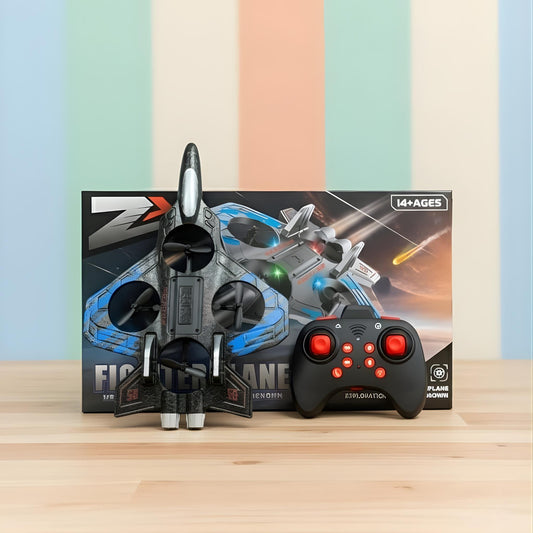 Remote controller for RC fighter plane jet toy with easy control buttons for kids