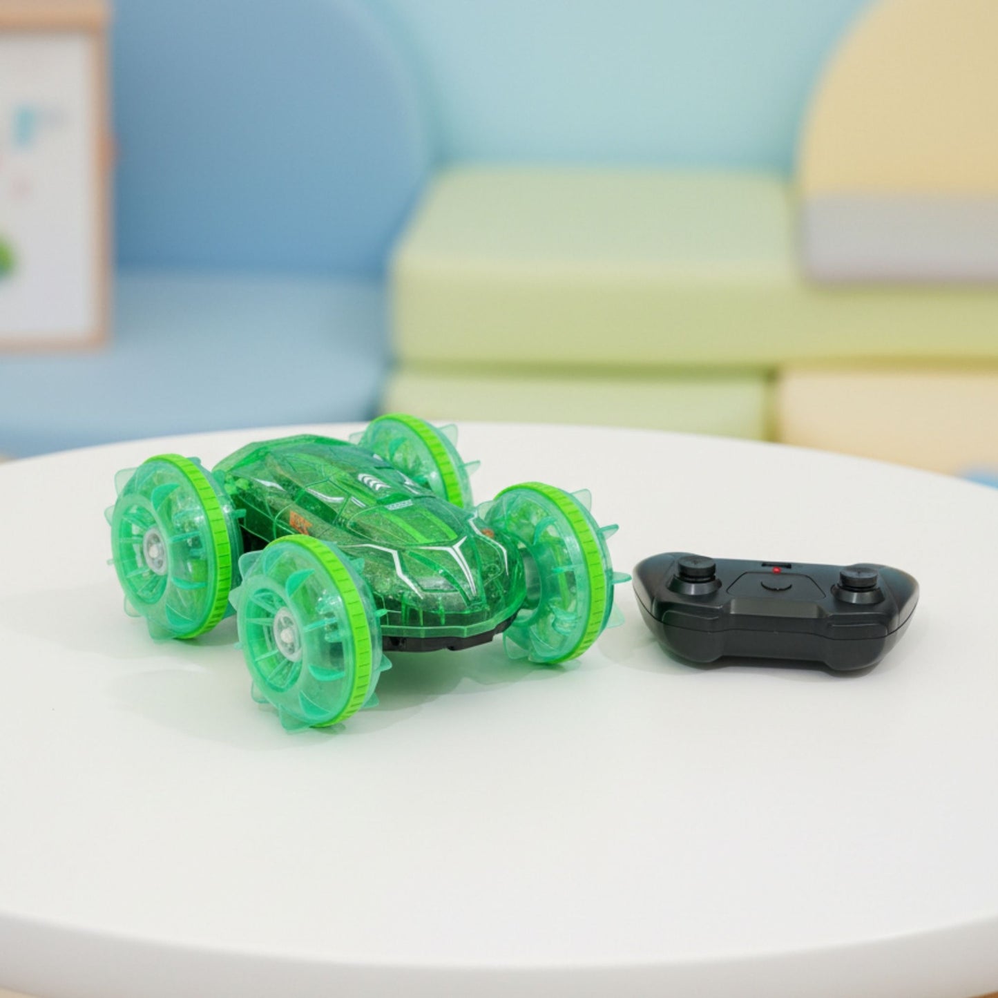 RC Double-Sided Stunt Car – Rechargeable with LED Lights