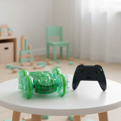 RC Double-Sided Stunt Car – Rechargeable with LED Lights