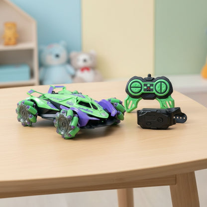 RC Spray Stunt Car – 360° Spins, Drifting & Dual Control with LED Lights