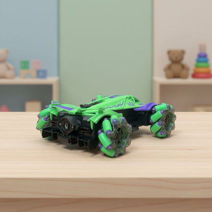 RC Spray Stunt Car – 360° Spins, Drifting & Dual Control with LED Lights