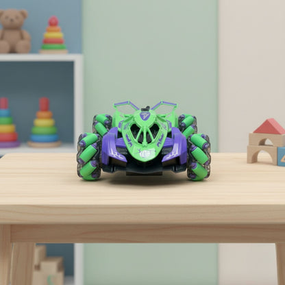 RC Spray Stunt Car – 360° Spins, Drifting & Dual Control with LED Lights