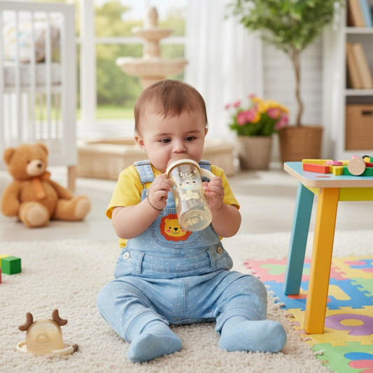 Yes Wide Neck Baby Plastic Feeder Brown 300ml/10oz